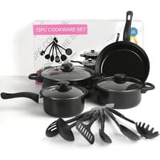 13PC Non Stick Cookware Set Pots Pans Kitchen Cooking Utensil with Lids Gift Set