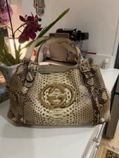 Gucci Python Leather Hobo Shoulder Bag