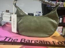 Isabelle Los Angeles Green Crescent Shoulder Bag Zip Gold Hardware Strap Tag