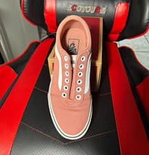VANS Dusky Rose/White Canvas Low Top Sneakers US 7 Casual Round Toe Rubber