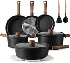 CAROTE Nonstick Pots and Pans, Induction Cookware Set 16Pcs Kitchen Cooking Sets
