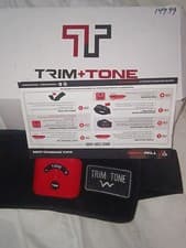 Trim+Tone Waist Body Massager Toning Belt w/ Control Device, Black/Red, USB