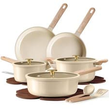 Carote 14Pcs Pots And Pans Set Non Stick Ceramic Cookware Set Non-Toxic Kitchen