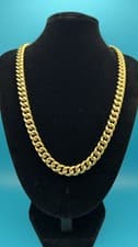 Miami Cuban Link Chain Necklace Bracelet 14k Gold Plated Stainless Steel 8mm