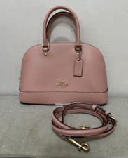 Coach Pink Dome Satchel Small Top Handle Zip Detachable Strap Gold Hardware