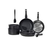 Gianna 12 Pcs Nonstick Cookware Set Detachable Handle Pots Pans Kitchen Black Wh
