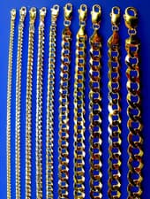 10K Yellow Gold SOLID Curb Cuban Necklace Bracelet Chain Link Real 2-9mm 7"-30"