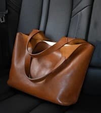 Tote Bag Shopper/ Handbag for Women Brown Leather Shoulder Medium Size Capacity