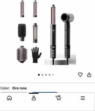Tresses Touch 6-in-1 Multi Styler Hair Dryer Brush Set 1.25in Ionic Rose Gold