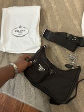 PRADA Re-Edition 2005 Shoulder Bag Black Nylon