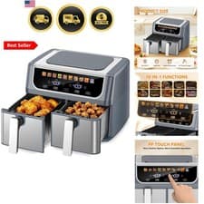 10-in-1 Air Fryer 9.5 QT, Large Airfryer with with 2 Independent Frying Baske...