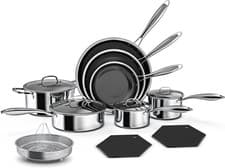 14-Piece Nonstick Hybrid Hex Cookware Set - Induction & Oven Safe, PFOA Free