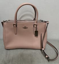 Coach Pink Satchel Top Handle Zip w/ Detachable Crossbody Strap, Pockets