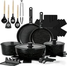 Umite Chef 21Pcs Pots and Pans Set Non Stick, Nonstick Cookware Sets Detachable