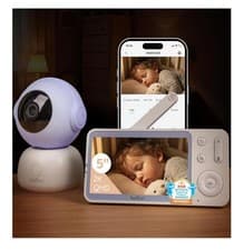 Baby Monitor. Night Vision Two-Way Audio 2K Video WITH 5 inch Baby Monitor. Nice