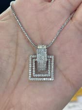 Men's 2Ct Round Lab-Created Diamond Charm Pendant 14K White Gold Plated Silver