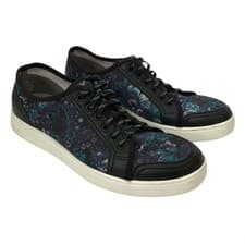 Alegria Floral Pattern Low Top Sneakers in Black, Teal, Purple