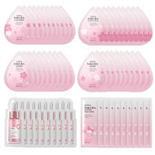 Sakura Travel Skincare Sets, 60Pcs Mini Travel Skin Care Kit Including Cleanser,