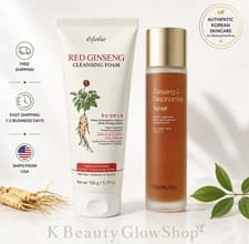 Korean Ginseng Skincare Set Esfolio Cleanser + Farmstay Niacinamide Toner