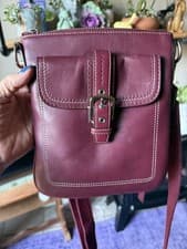 Coach Hampton Vintage Burgundy Women's Crossbody Bag Zip Top Detachable Strap