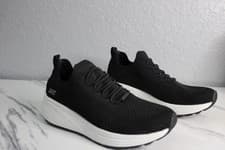 Skechers womens Black/White Knit Lace-Up Low Top Athletic Sneakers