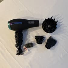 Hot Tools Professional Hair Dryer Black w/ Diffuser Concentrator Cool Shot