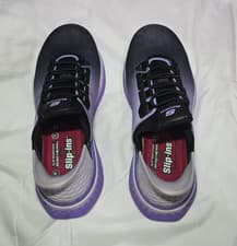 Safety Toe Textile Metallic SKECHERS Women - Work Shoes - Black/Purple - S: 6 US