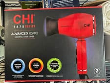 CHI 1875 Series Compact Hair Dryer, Ionic & Ceramic Technology, Red