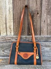 Vintage 90’s Dooney & Bourke Medium Black/Brown Shoulder Bag Zip