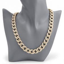 CREW 13MM Iced Out Cuban Link Chain 14K Gold Plated AAA CZ Hip Hop Men