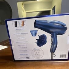 Conair INFINITIPRO Frizz-Free Pro Professional Hair Dryer, Blue w/ Diffuser