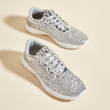 LUCKY STEP Women's Glitter Shoes Sparkly Lightweight Metallic Sequins TennisShoe