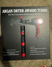 Argan AW4600 Turbo Professional Hair Dryer, 1875W Electric, Black/Red