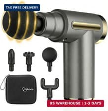 Jancane Mini Massage Gun, Deep Tissue Muscle Massager with 6 Speeds & 4 Heads, S