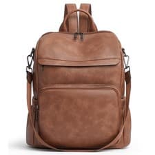 Anti-Theft Vegan Leather Backpack Purse, 3-in-1 Convertible Travel Bag for Women