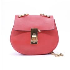 Chloé Red Leather Medium Lambskin Crossbody Bag Made In Italy