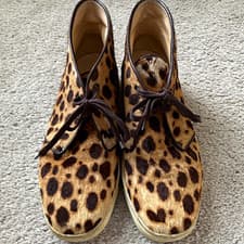 Christian Louboutin Louis Flat Leopard Animal Print Calf Hair Sneakers US 8 M