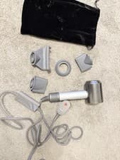 Dyson Standard Hair Dryer w/ Attachments & Storage Pouch Silver/White